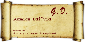 Guzmics Dávid névjegykártya